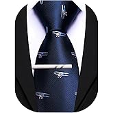 Barry.Wang Silk Ties for Men Fun Necktie and Tie Clip Set for Wedding Party Business Formal Extra Long