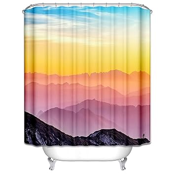 Amazon Com Amdxd Bathroom Curtains Colorful Polyester Shower