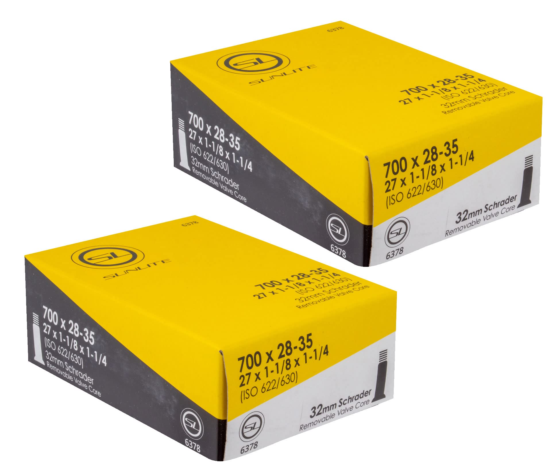 Photo 1 of 2 Pack - Tube, 700 x 28-35 (27 x 1-1/8-1-1/4) 32mm Schrader Valve, Sunlite Bicycles