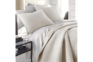 Southshore Fine Living, Inc. King Quilt Bedding Set, Quilted Comforter, Coverlet/Bed Spread for California/Kings, Luxury Bedding King Quilt Set, Lightweight Quilted Bedspread w/Shams, Bone
