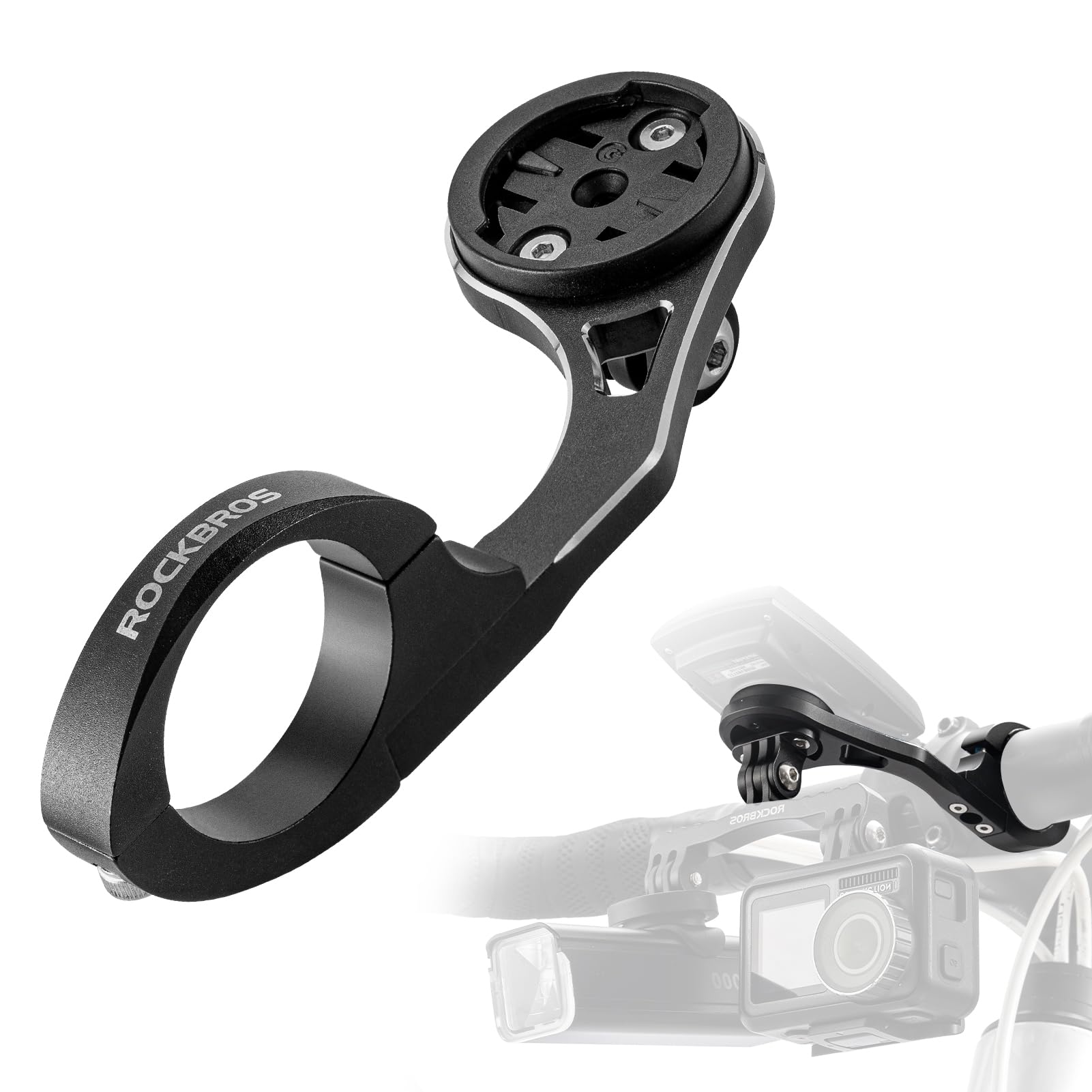 Photo 1 of ROCKBROS Bike Computer Mount, Common Extended Out Front Bike Mount Adapter for Handlebar 31.8 mm