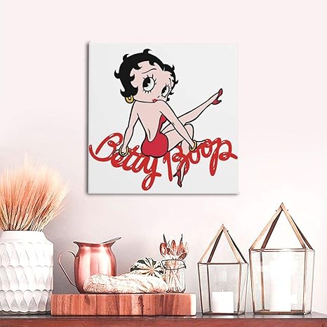 Amazon Betty Boop ベティーブープ 4 枠なしの装飾画3 Dスーパーハイビジョンプリント各種パターン ホテルのレストランのリビングルームのバスルームの壁画が飾られています ウォールステッカー オンライン通販