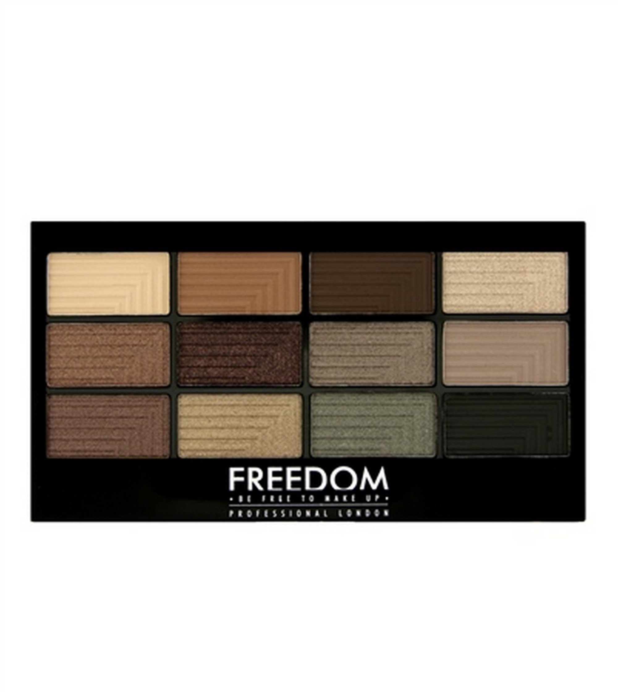 Freedom Makeup London Professional Eyeshadow, 12 Stunning Smokes, 12g