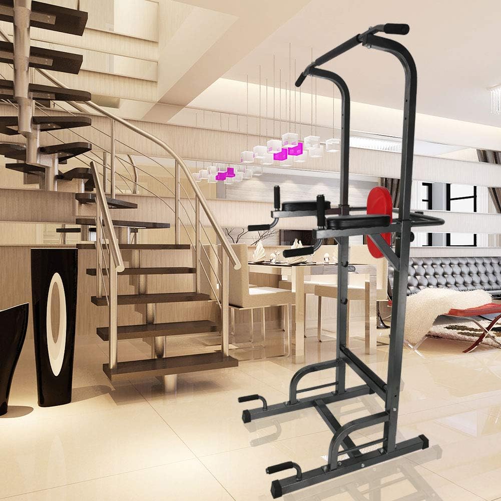 Friendgo Home Pull Up Bar Stand，Power Tower Home Pull Up Bar Stand Adjustable Multi-Function Fitness Equipment Workout Station