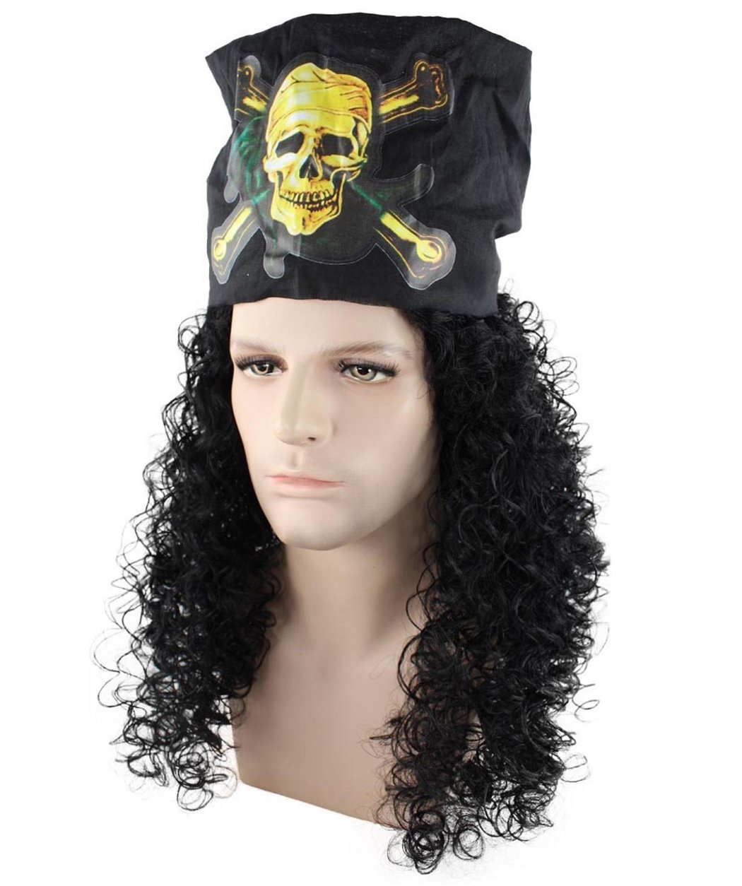 Cece Mens Pirate Wig Captain Hook Hair Wigs w/Scarf For Cosplay Costume Party Halloween