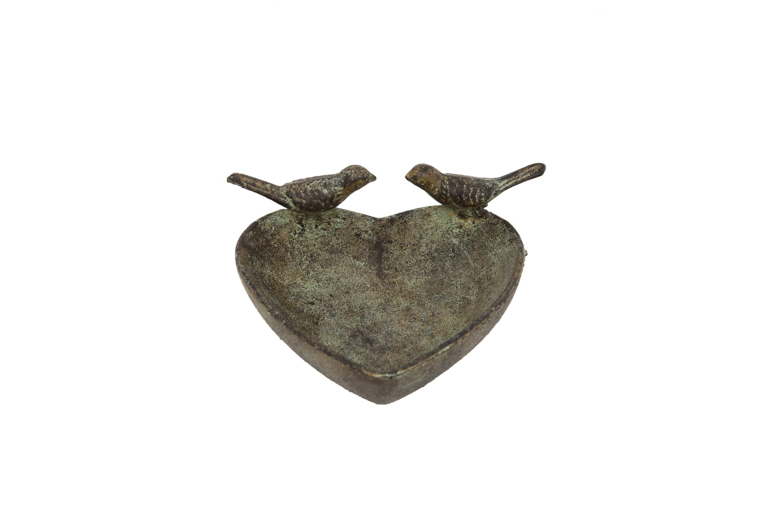 London Ornaments Small Metal Heart Dish Bird Feeder