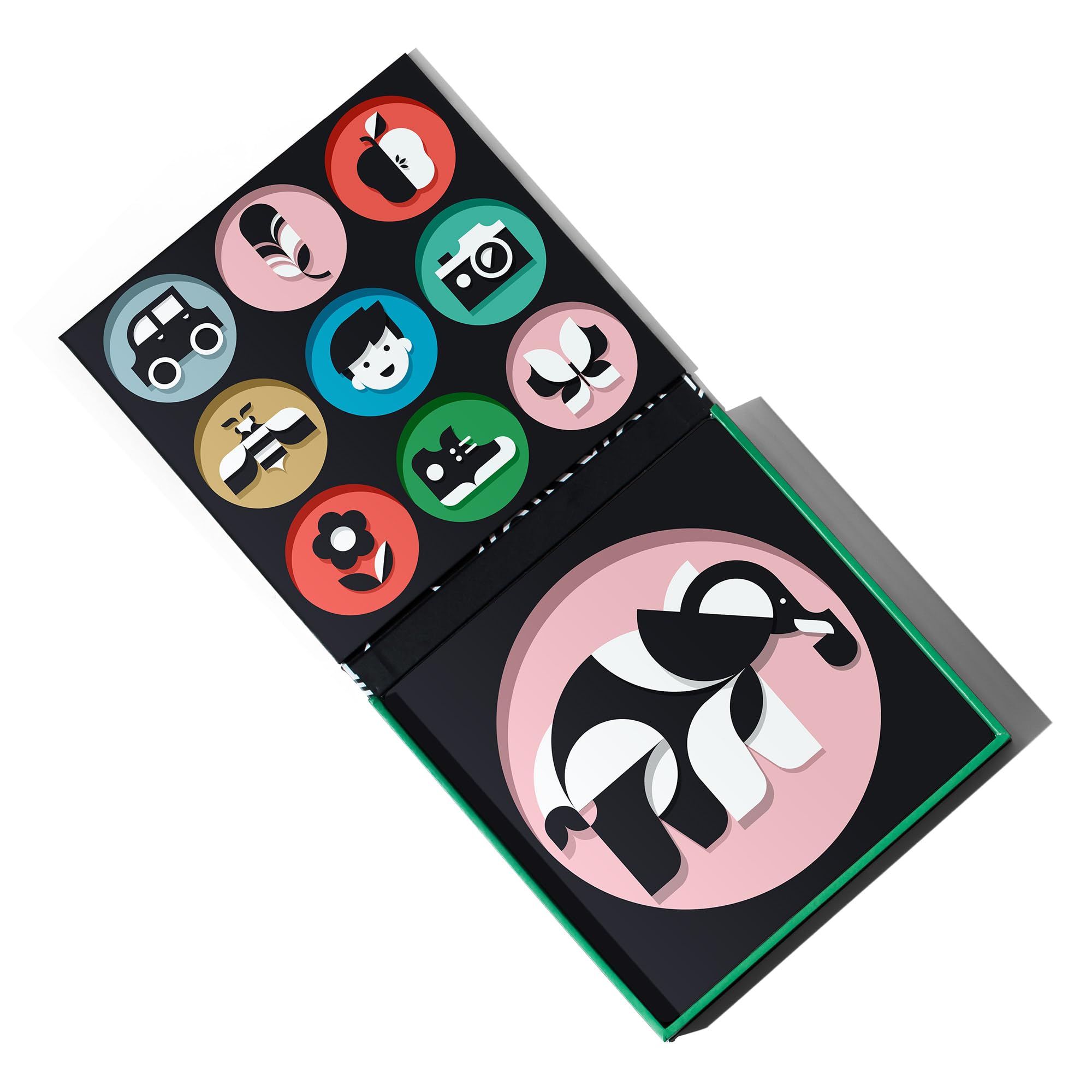 Tummy Time Playboard + Art Cards: Brain Development Montessori Sensory High Contrast Cards and Mirror