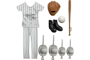 NEVGVUP Sport Christmas Elf Accessories - Elf Doll Clothes Included: Jerseys, Pants, Shoes, Baseball Bat, Gloves, Protective Gear