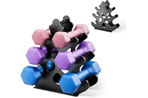 Dumbbell Rack Stand (Dumbbells Not Included) with Soft Rubber Protection, Ergonomic Handle & Coral-Inspired Style – Compact W