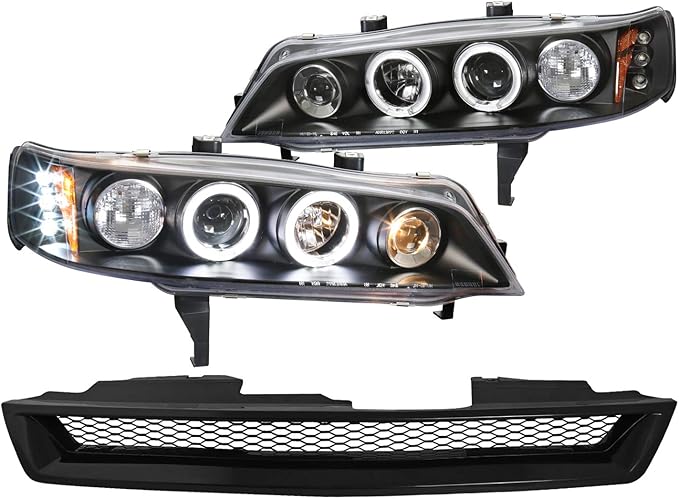 Amazon Com Spec D Tuning Led Headlights Grille For 1994 1997 Honda Accord Automotive