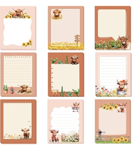 2 Pack Sticky Notes 3x3 Inches - Black Leopard Print Strong Adhesive Memo Pads