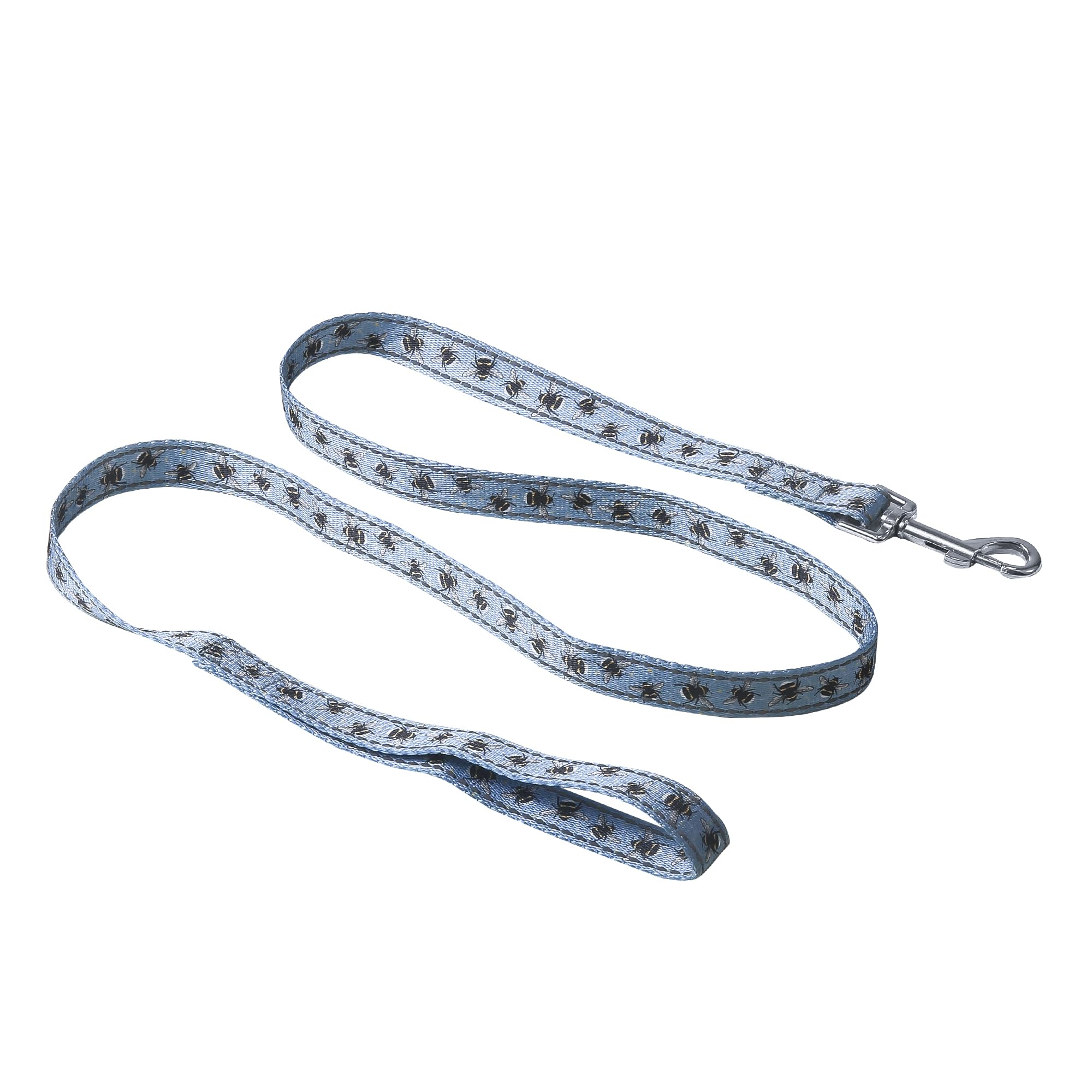 Eco Chic Recycled Dog Lead Double Sided Reflective Machine Washable Pet Leash (Bumble Bees Blue Small)