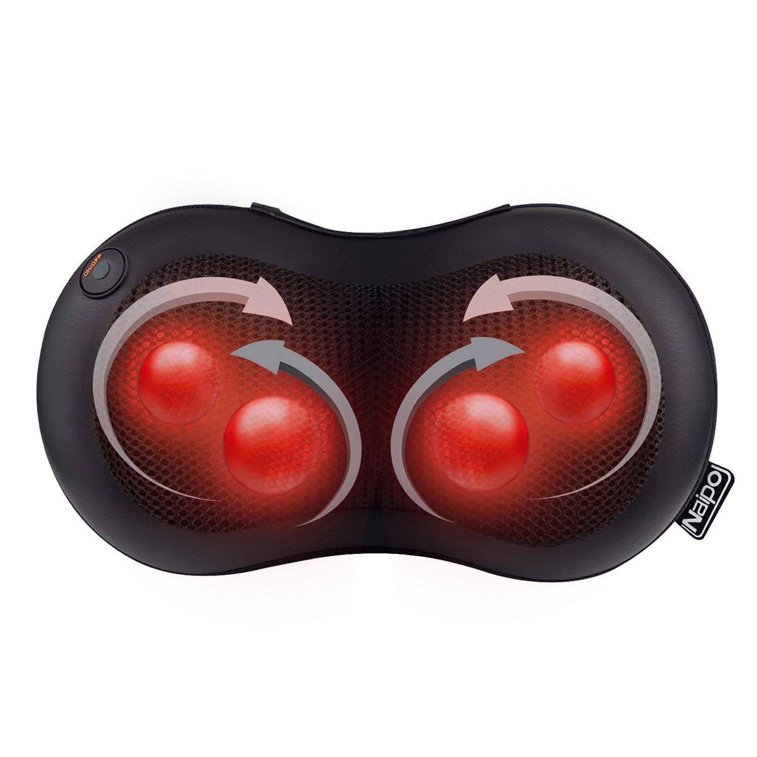 Naipo Shiatsu Pillow Massager Neck Back Massage with Heat, Deep Tissue