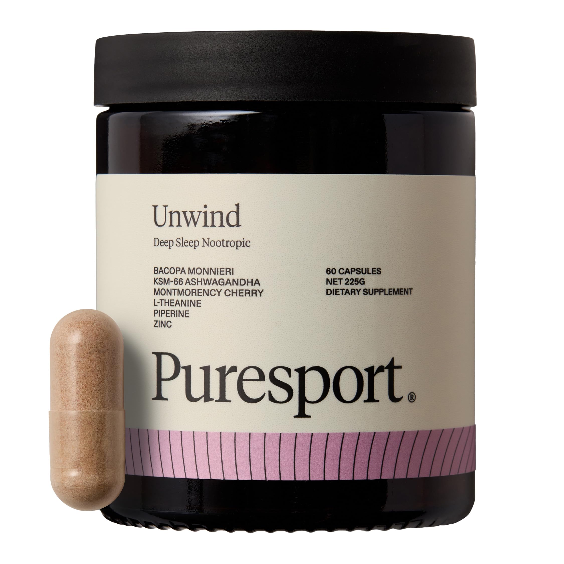 Puresport Unwind Deep Sleep Nootropic (30 Day Supply), All-Natural Sleep & Insomnia Support, Made with Ashwagandha KSM-66, Montmorency Cherry & L-Theanine, Optimises Cognitive Performance, Vegan
