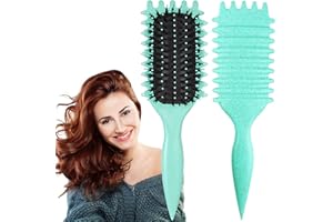 UVZNUMG Curl Defining Brush, 1 PCS Curly Hair Brush, Brush for Curly Hair, for Combing and Shaping Men's and Women's Curls to Reduce Pulling (Green)