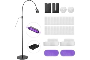 DLITISH Upgraded V Light Hair Extension Lamp with Stand and Foot Petal Control, 360° Flexible Adjustable & Bendable Gooseneck UV Hair Extension Lamp