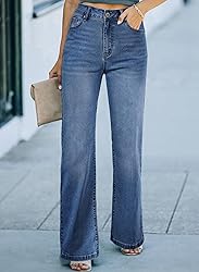Sidefeel Womens Jeans Trendy 2024 Wide Leg High