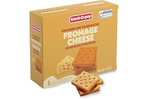Krack-O-Pop Cheese Sandwich Crackers, 156 g | Includes 6 Individual Packs (6 × 26 g) of Crunchy Cheese-Filled Crackers, Schoo