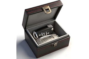 Faraday Box for Car Keys, [Gift for Men] [Premium Leather] Diyife Small Anti Theft RFID Box for Car Keys, Credit Card (Black)