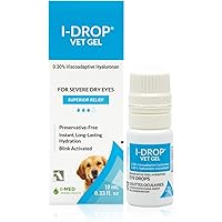 I-DROP Vet Gel: Pet Eye Drops for Dogs | Lubricate Acute/Seasonal Dry Eyes | Superior Comfort | Long-Lasting Relief | Fewer A