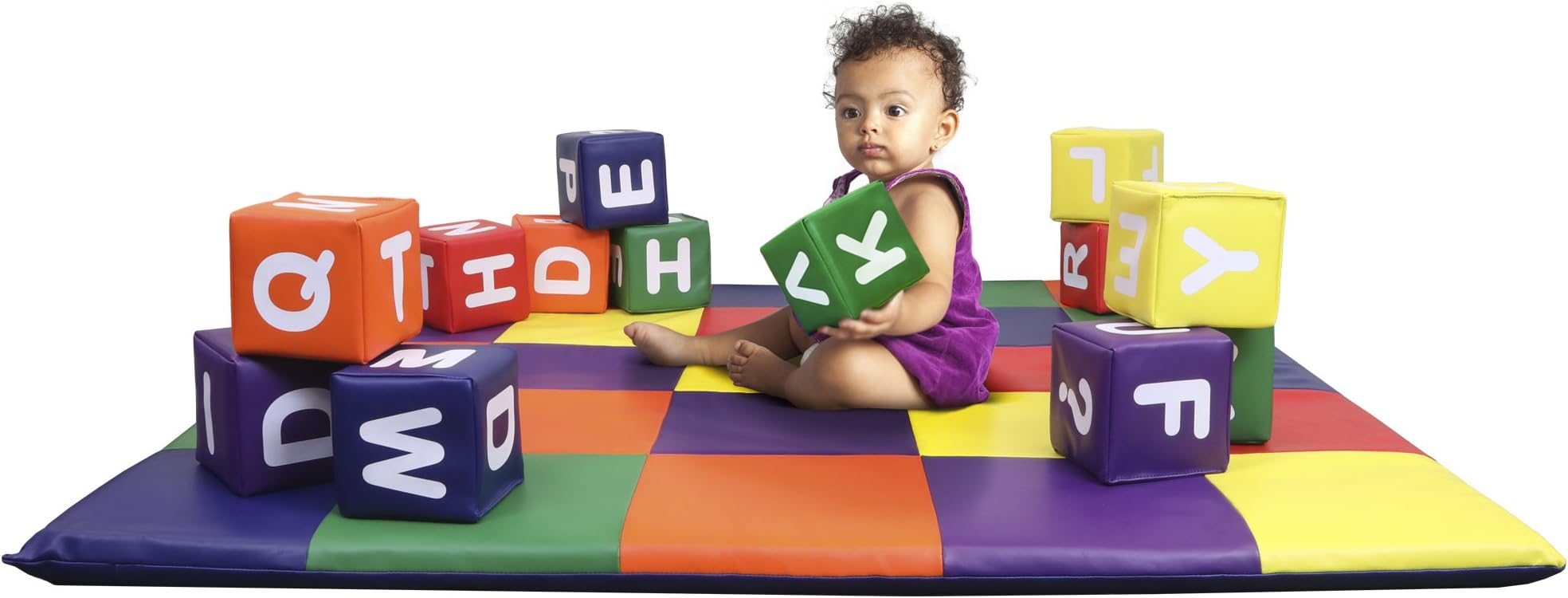 Dream Tree Building Blocks with Alphabet [Set of 12] Washable, Non-Toxic CPSIA Compliant Learning Toys Soft Foam Blocks for Toddler, Baby, Kids, and Preschool