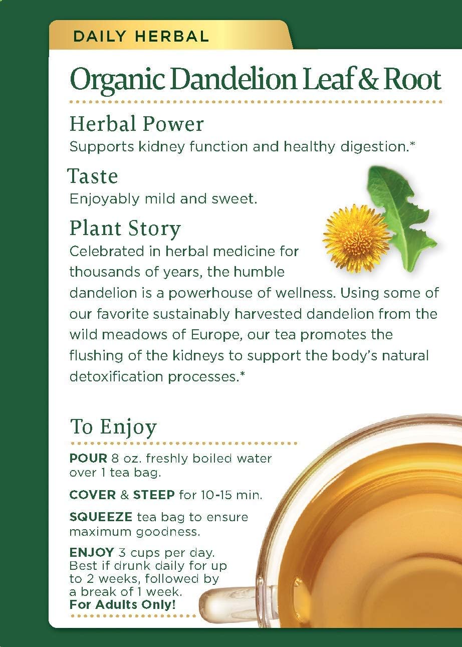 Traditional Medicinals Dandelion Leaf & Root Herbal Teas 16 Ea Pack of 3: Health & Personal Care