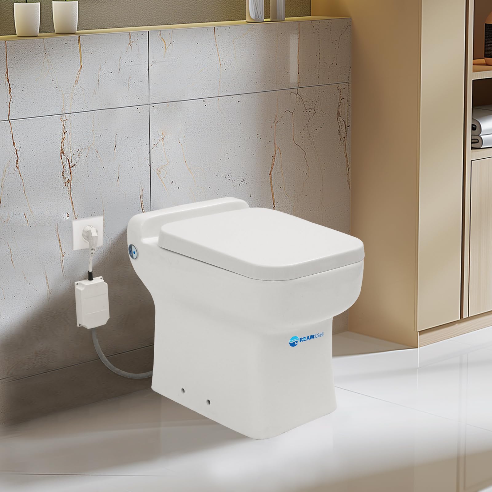 Photo inspiration: Cold Pressing Small Space Plunging Toilet Reference: Mua One Piece Remote Control Macerating Toilet For Small Space