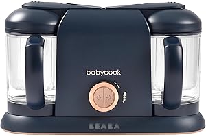 BEABA Babycook Duo 4 in 1 Baby Food Maker, Puree Steamer and Blender for Purees, Grinder with Auto Steam Cooking, Lrg 9.1 Cup
