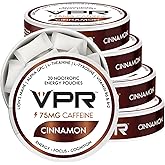 VPR 75MG Caffeine Nootropic Pouches | 20 Count Energy Pouches with Lion's Mane, Alpha-GPC, Vitamin B6 & B12, L-Theanine, and L-Tyrosine | Naturally Flavored Focus Pouches with No Sugar (Cinnamon)