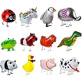 KESOTE 12PCS Walking Cute Animal Balloons for Animal Theme Party, Birthday Party Supplies