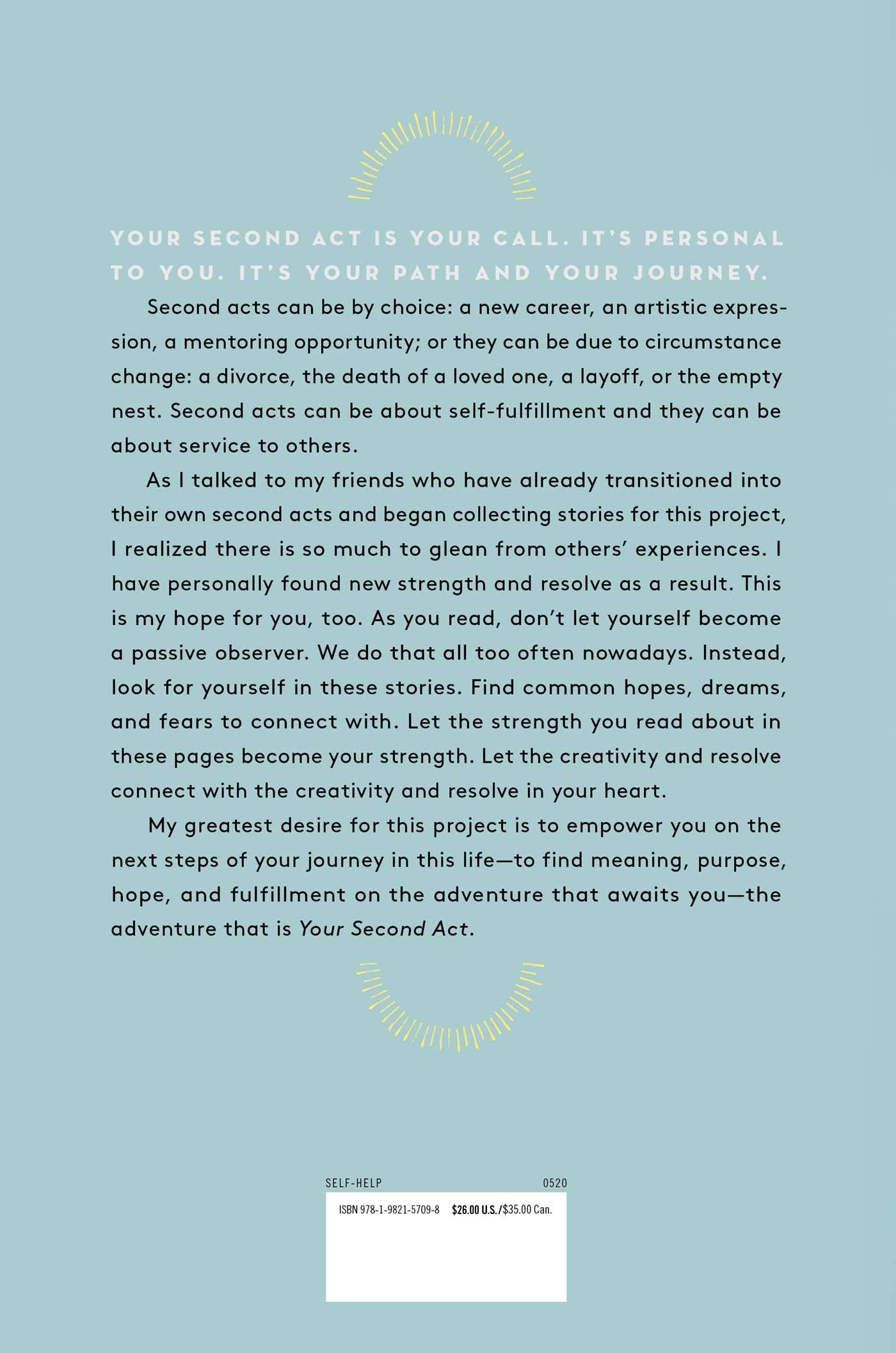 Your Second Act Inspiring Stories Of Reinvention Heaton Patricia 9781982141608 Books Amazon Ca