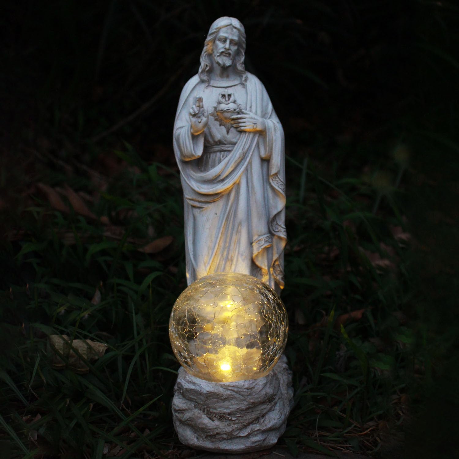 Solar Rocking Jesus xxoasis Jesus Statue Outdoor Decor Solar Lights, Religious Garden ...