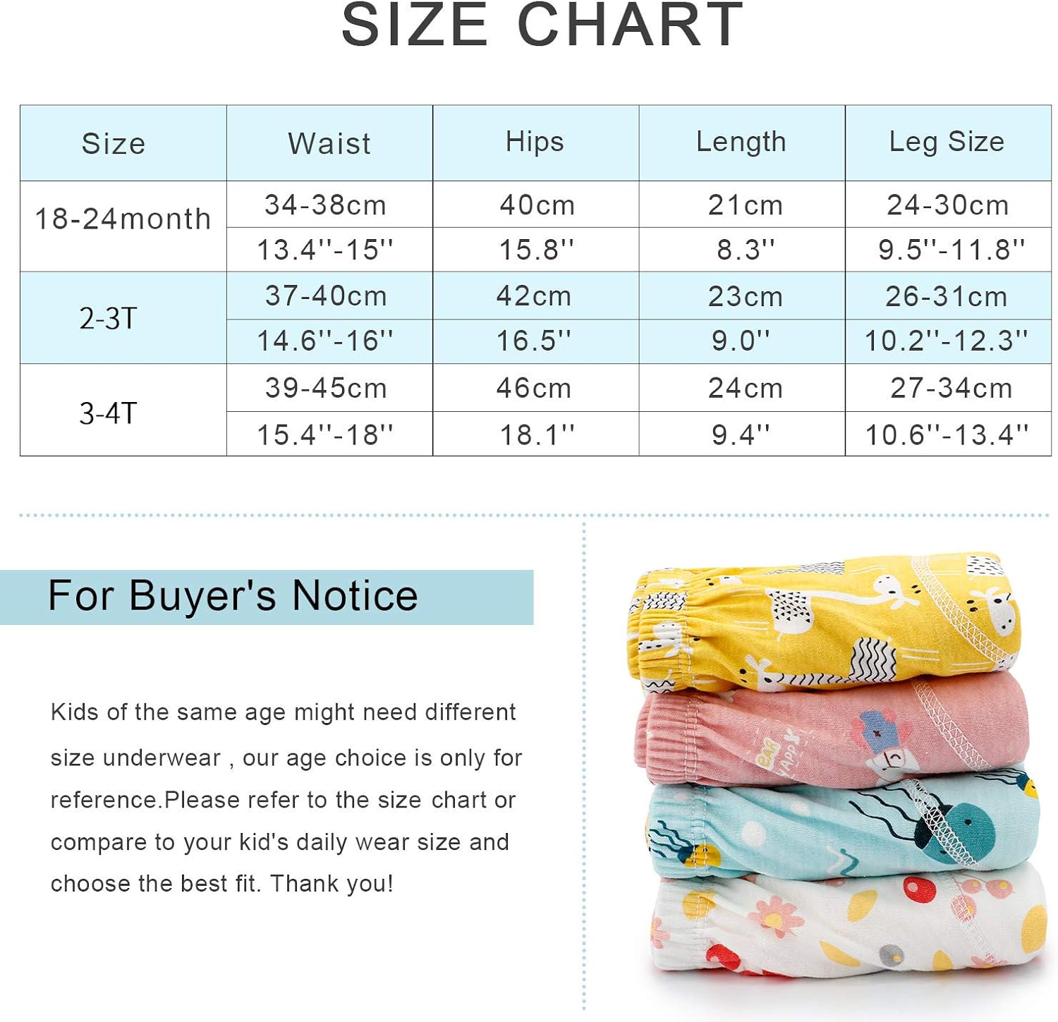 Auranso Toddler Potty Training Pants, 4 Pack Cotton Toilet Pee Training Underwear for Baby Boys and Girls 12M-4T: Clothing