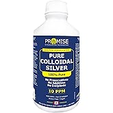 Promise 100% Pure Colloidal Silver 600ml (20oz) Family Sized Super Liquid, 10 PPM, Superior Bioavailability, No Preservatives