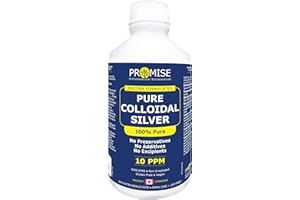 Promise 100% Pure Colloidal Silver 600ml (20oz) Family Sized Super Liquid, 10 PPM, Superior Bioavailability, No Preservatives