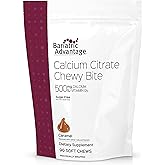 Bariatric Advantage Calcium Citrate Chewy Bites 500 mg - Highly Absorbable & Digestible - Vitamin D3 - Easily Chewable Calcium Supplement - Caramel Flavor - 90 Count