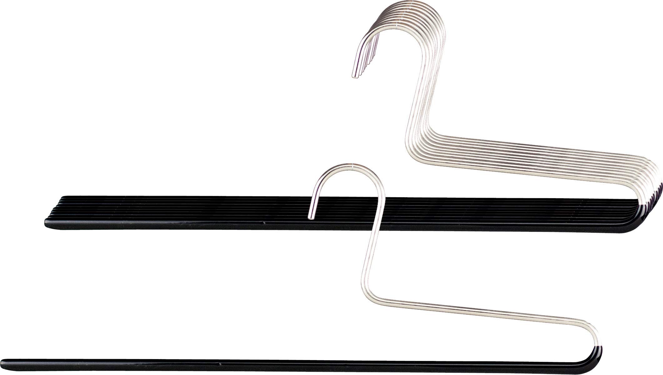 MAWA Hanger for Trousers, KH, Set of 10, Hangers for Clothes, Space Saving and Non-Slip, Perfect for Jeans, Fabric and Suit Pants, with Anti-Slip Coating, 38 cm, Black — image 1