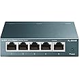 TP-Link TL-SG105, 5 Port Gigabit Unmanaged Ethernet Switch, Network Hub, Ethernet Splitter, Plug & Play, Fanless Metal Design