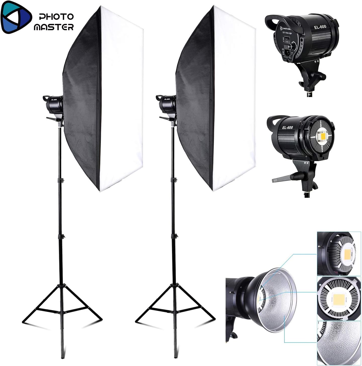 Photo Master Softbox Kit Eclairage Studio Photo 720W 2 Soft Box