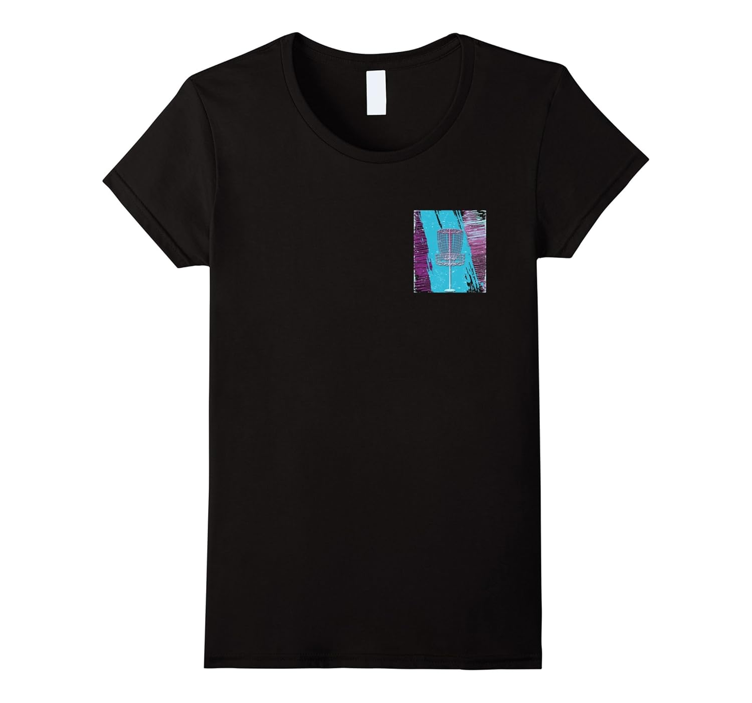 Aqua Watercolor Disc Golf Basket Pocket Logo TShirt