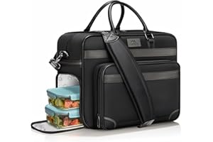 MATEIN 15.6 Inch Laptop Bag with Lunch Compartment, Water Resistant Briefcase with USB C Port, Laptop Messenger Bags for Men,