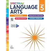 Spectrum Language Arts 5th Grade Workbook, ELA Books for Kids Ages 10-11 Covering Parts of Speech, Vocabulary, English Grammar, Sentence Structure, and More, Classroom or Homeschool Curriculum