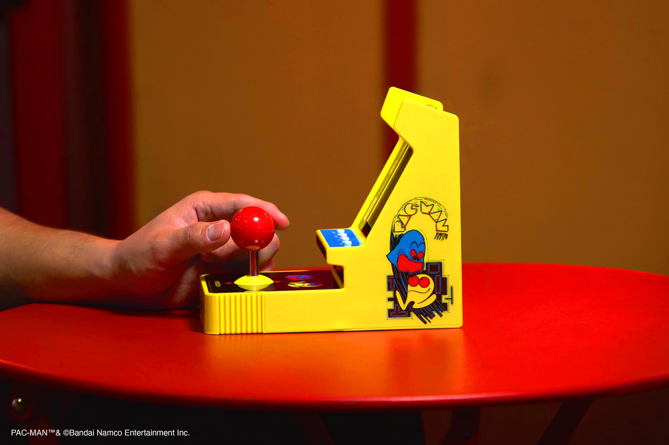 My Arcade Pac-Man Joystick Player:Officially Licensed Retro Gaming Console, 2 Game Modes Classic Arcade Machine, Portable Game for Kids and Adults