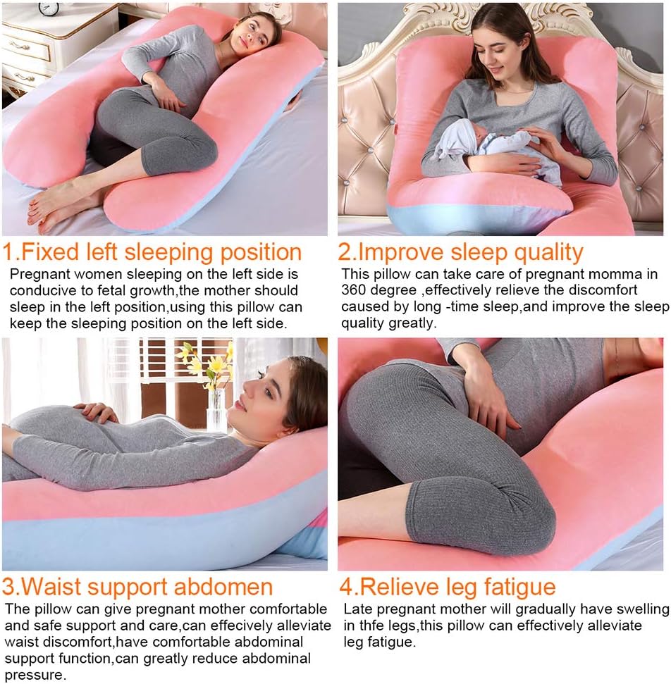 SHANNA Pregnancy Pillow for Sleeping J Shaped Full Body Pillow Pregnancy Pillows, Maternity Pillow Support for Back Hips - Image 4