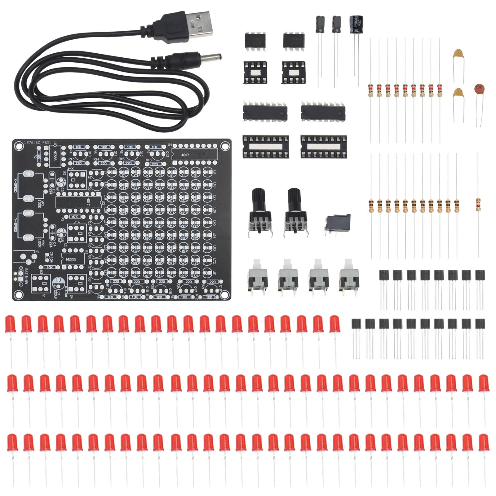 YINETTECH Soldering Practice Kit LED Chaser Soldering DIY Electronic Project for School Education Science Competitions Family Education