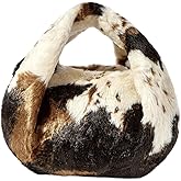 RoseSeek Women's Cow Print Handbags Faux Fur Top Handle Bags Cute Y2k Hand Purse
