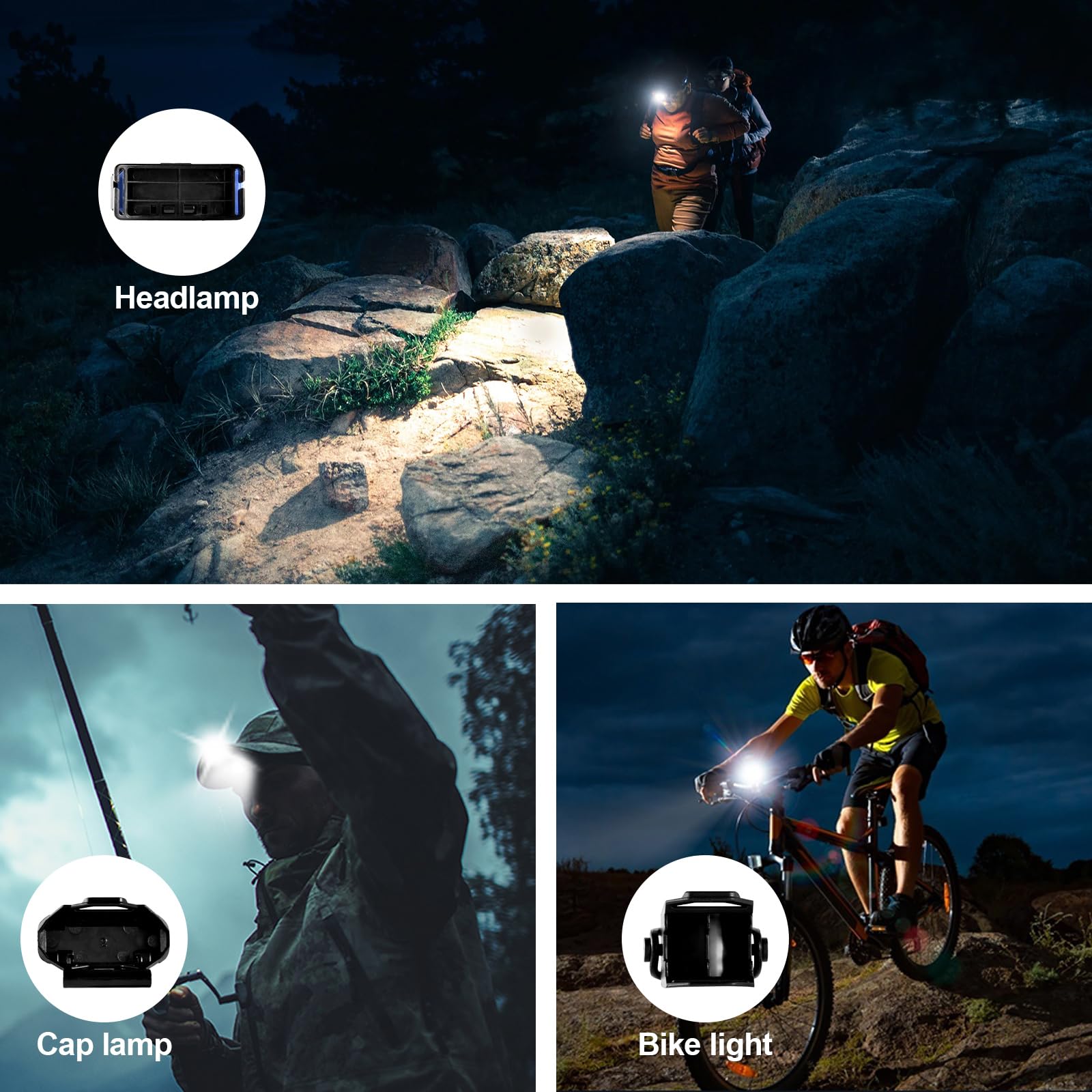 iodoo Bewegungsmelder-Stirnlampe mit drehbarem Fokus Taschenlampe, 1000 Lumen COB Licht, 6 Stunden Laufzeit, Magnetfuß - Ideal für Camping, Wandern & Arbeit 6