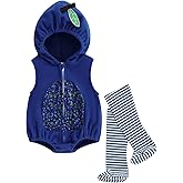 Madjtlqy Baby Halloween Costumes Toddler Girl Boy Fruit Outfits Clothes Hooded Romper Jumpsuit With Long Socks