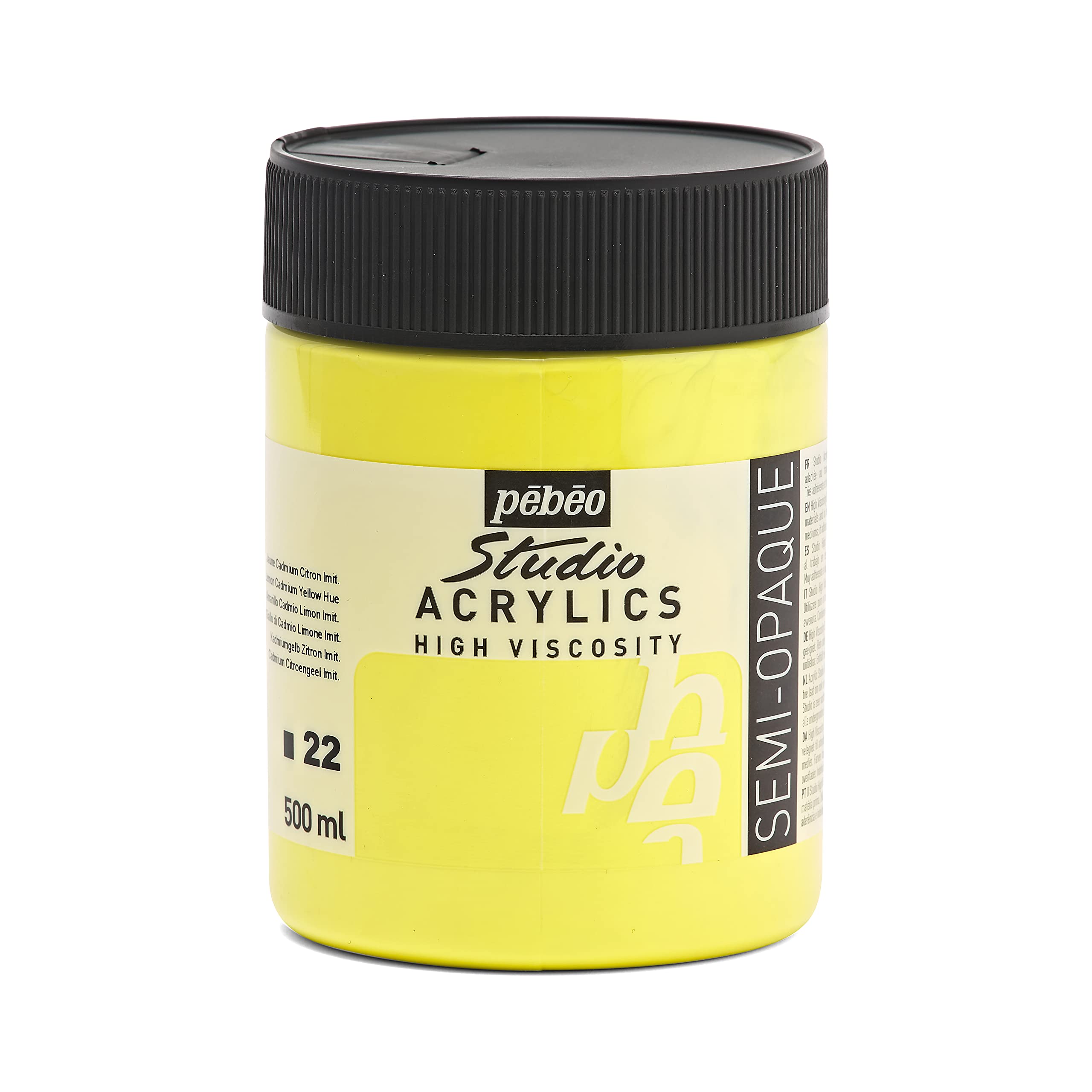 Pébéo Acrylic Paint, Jaune Cadmium Citron Imitation, 500ml — image 1