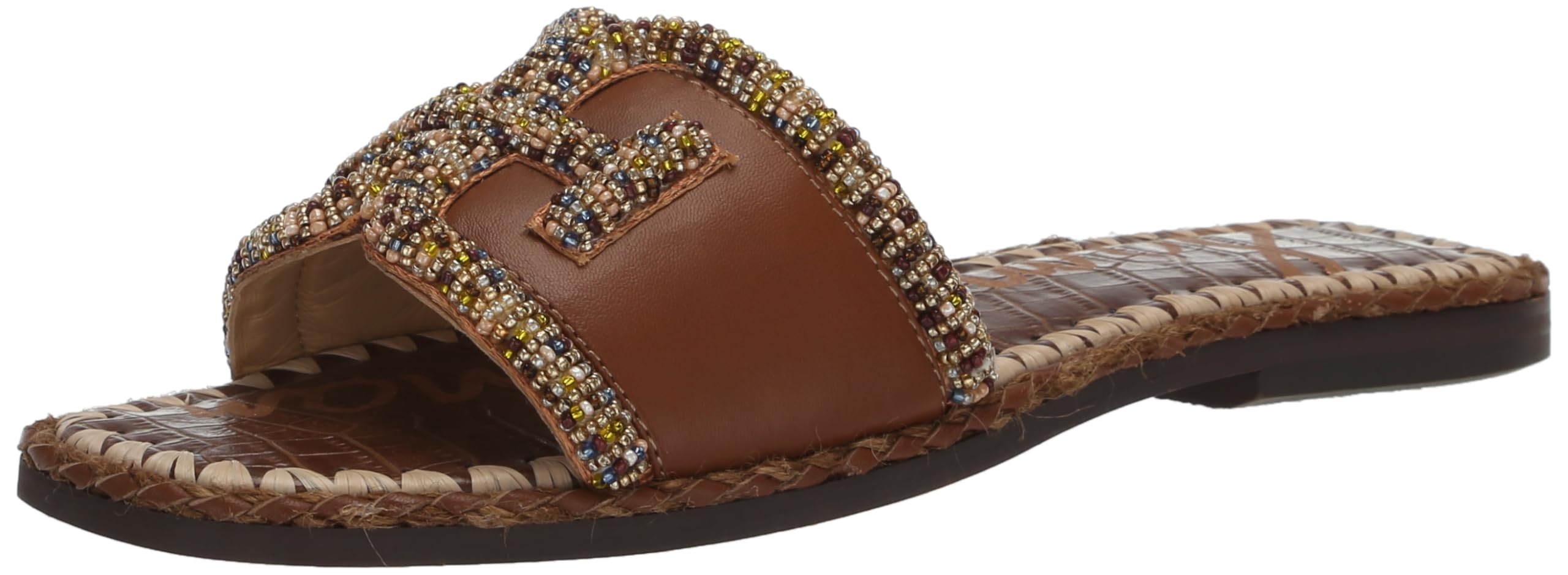 Sam Edelman Fitz Flat Sandal Cognac 5.5 Medium